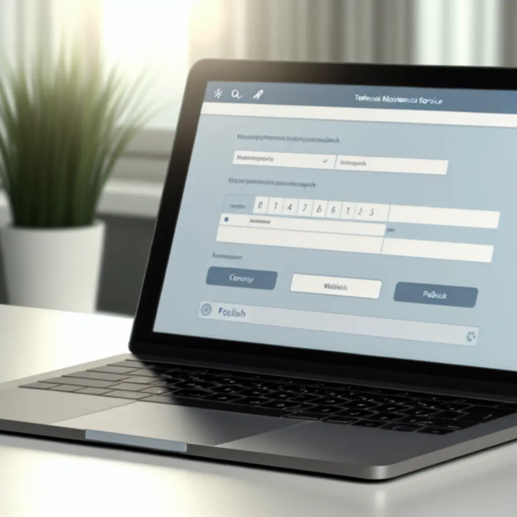 Formularz rezerwacyjny UrbanMaintenancePL wyświetlany na ekranie laptopa